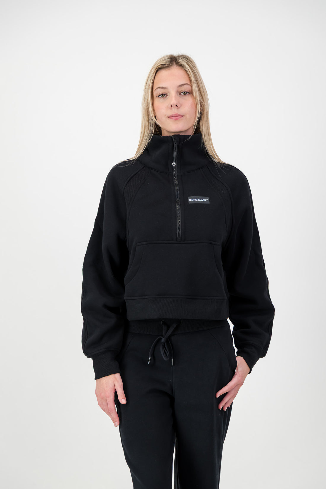 Women Cropped Half-Zip Sweatshirt