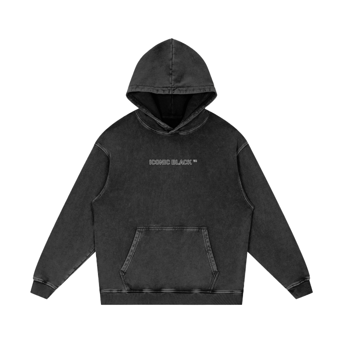 Acid Wash Oversize Hoodie - 420 GSM - iconic - black - za