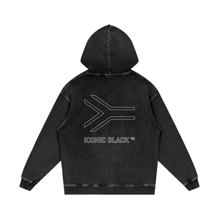 Acid Wash Oversize Hoodie - 420 GSM - iconic - black - za