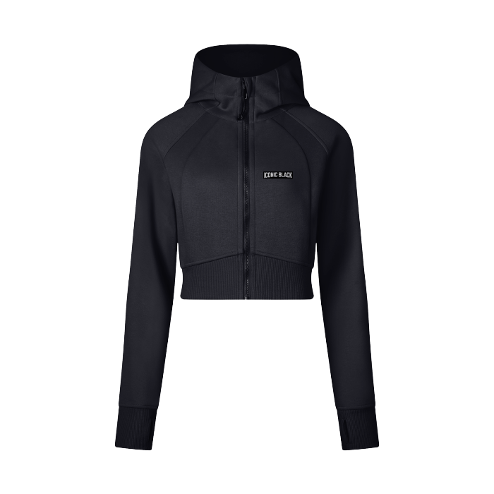 IconicWomen Cropped Hoodie - Iconic Black™